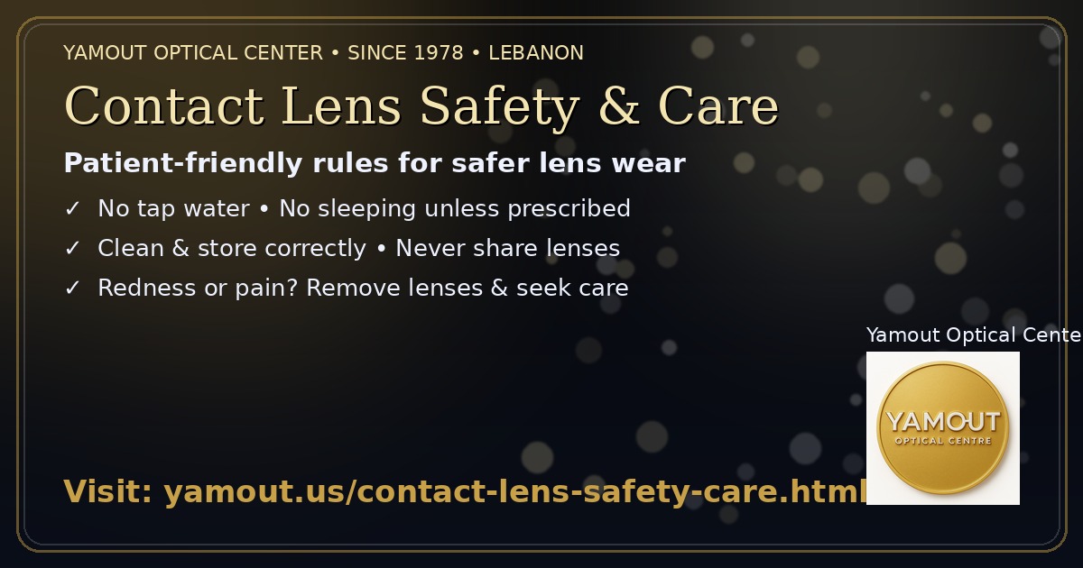 Contact Lens Safety & Care - Yamout Optical Center